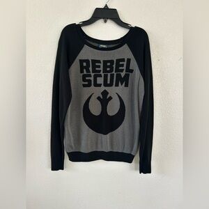 Star Wars Rebel Scum Black and Gray Crewneck Sweater